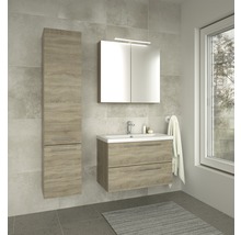 Spiegelschrank 2-türig mit Graueiche 90x65x13 cm
