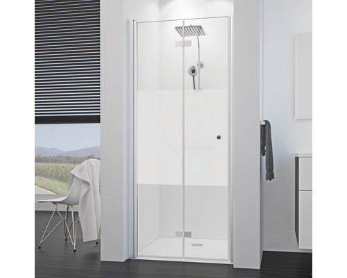 Porte pivotante-pliante pour niche Breuer Elana 8 90 cm butée à gauche décor Intima profilé couleur chrome