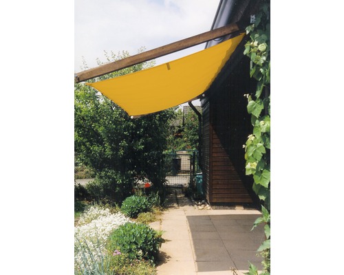 Voile d'ombrage rectangulaire droite jaune avec protection contre la pluie 140x370 cm