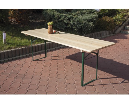 Table pliante brasserie rectangle 220 cm X 70 cm + 2 bancs 220 cm X 27 cm