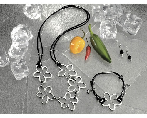 Blumenhalskette und Blumenarmband Schmuckset