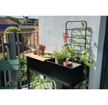 Jardinière surélevée sur pilotis JULIANA Vertical 71x33x142 cm noir