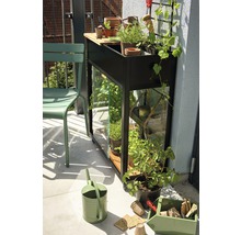 Jardinière surélevée sur pilotis JULIANA Vertical 71x33x142 cm noir