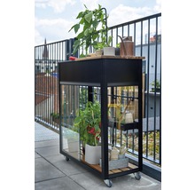 Jardinière surélevée sur pilotis JULIANA Vertical 71x33x142 cm noir