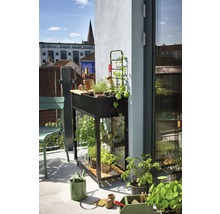 Jardinière surélevée sur pilotis JULIANA Vertical 71x33x142 cm noir