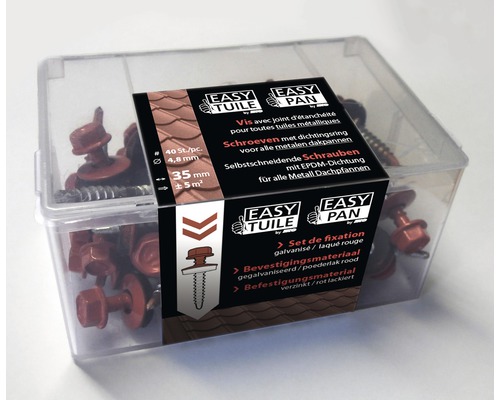 Emballage de 40 vis autotaraudeuses avec joint EPDM pour tuiles métalliques