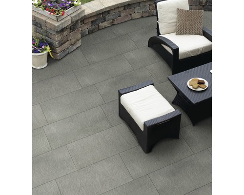 Dalle de terrasse FLAIRSTONE en grès cérame fin Garden Goldengrey bords rectifiés 90 x 45 x 2 cm