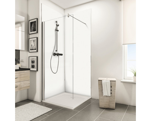 Panneau mural pour douche Schulte Decodesign comme kit d‘angle blanc 2x 90 x 210 cm avec profilés