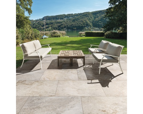 Dalle de terrasse FLAIRSTONE en grès cérame fin Garden Moon bords rectifiés 90 x 45 x 2 cm