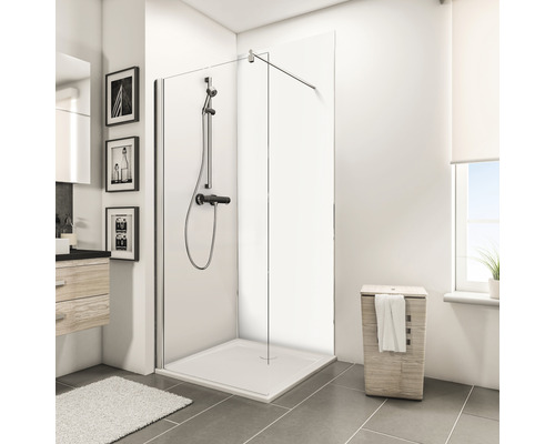 Panneau mural pour douche Schulte Decodesign comme kit d'extension blanc 90 x 210 cm avec profilés