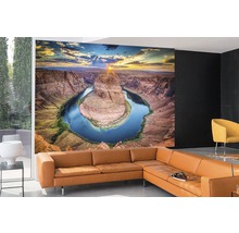 Wohnzimmer mit Fototapete des Horseshoe Bend