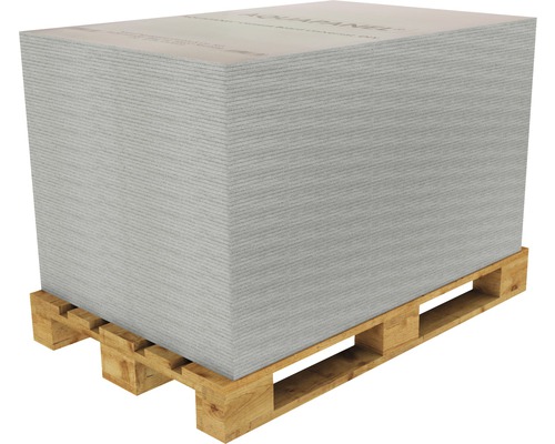 Stapel Aquapanel Zementbauplatten auf einer Palette