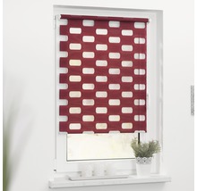 Fenster mit Rollos mit Blockstreifenmuster zur Lichtsteuerung