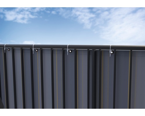 Pare-vue de balcon avec fixation et structure à rayures