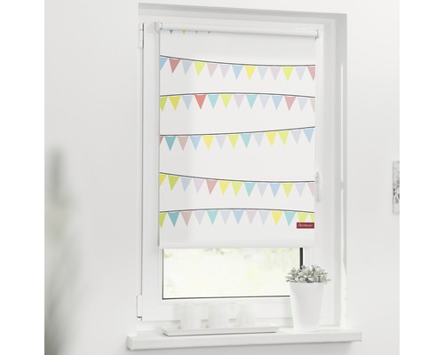 Store à clipser Lichtblick sans vissage fanions 45x150 cm, supports de serrage compris