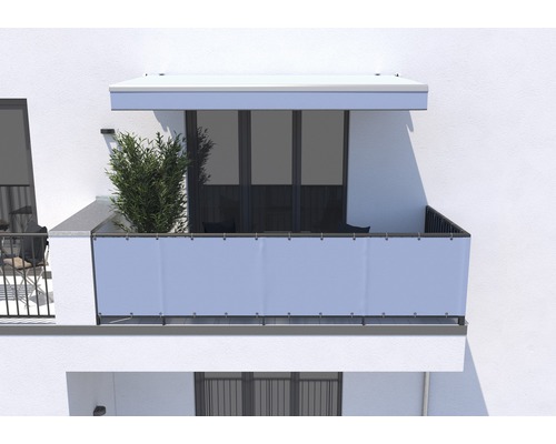 Balcon avec écran de confidentialité et auvent