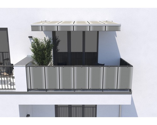 Balcon avec écran de confidentialité et auvent