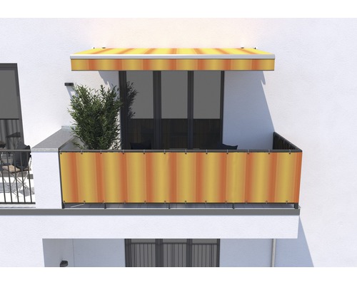 Balcon avec store et écran de confidentialité