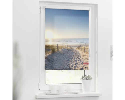 Store à clipser Lichtblick sans vissage plage de mer baltique 45x150 cm, supports de serrage compris