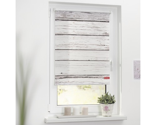 Store à clipser Lichtblick sans vissage planches Vintage 120x150 cm, supports de serrage compris Store à clipser Lichtblick sans vissage planches Vintage 120x150 cm, supports de serrage compris