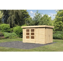 Gartenhaus Karibu Karola 3 mit Anbauschrank 342 x 238 cm natur