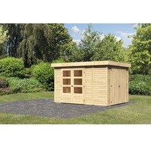 Gartenhaus Karibu Karola 4 mit Anbauschrank 342 x 262 cm natur