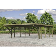 Holz Carport mit Flachdach im Aussenbereich