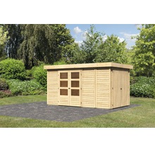 Gartenhaus Karibu Karola 5 mit Anbauschrank 404 x 238 cm natur