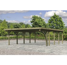 Holzcarport mit Flachdach für den Außenbereich