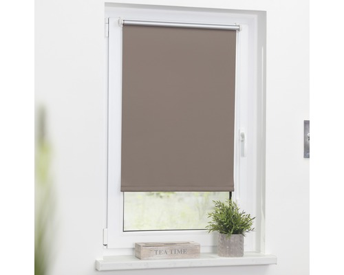 Store à clipser Lichtblick Thermo sans vissage taupe 100x150 cm, supports de serrage compris