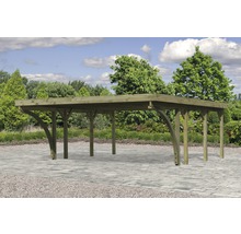 Holzcarport mit Flachdach im Aussenbereich