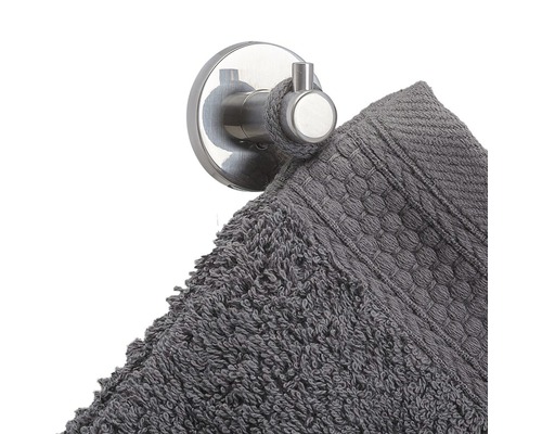 Porte-serviettes en acier inoxydable avec serviette grise
