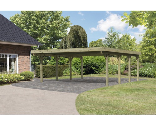 Doppelcarport Karibu Caan 2 Variante A 598x670 cm kesseldruckimprägniert