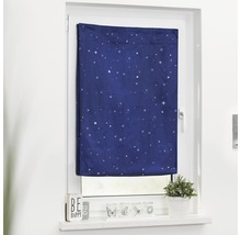 Blaues Rollo mit Sternenmuster am Fenster