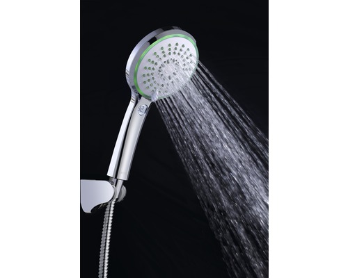 Handbrause mit Brauseschlauch und Wasserstrahl