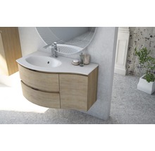 Waschtischunterschrank Vague 69 cm Tabak Eiche montiert
