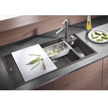 Spüle Blanco AXIA III 6 S 1000 x 510 mm felsgrau ohne Multifunktionsschale 524654 1 Spülbecken Mit Tropffläche Becken links