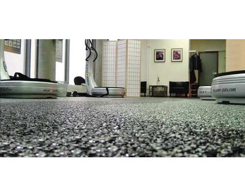 Innenaufnahme eines Fitnessstudios mit mehreren Power Plate Vibrationsplatten