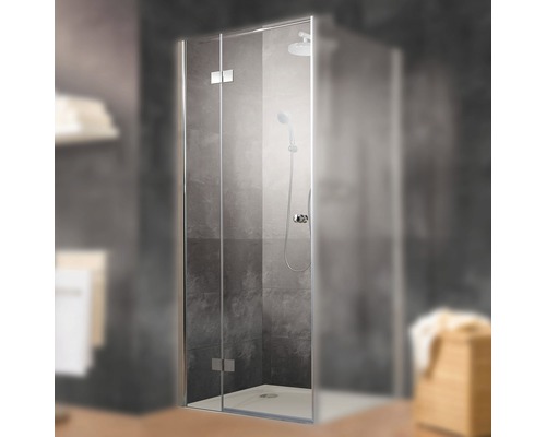 Porte pivotante pour paroi latérale Schulte Monaco 90 cm butée à gauche verre transparent profilé chrome