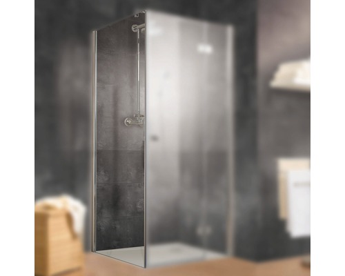 Paroi latérale pour porte pivotante Schulte Monaco 80 cm poussant à gauche verre transparent profilé chrome