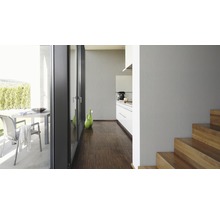 Intérieur avec terrasse, cuisine et escalier