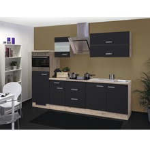 Cuisine complète Flex Well avec appareils Santo 270 cm anthracite mat démontée variante réversible 00011571