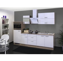 Cuisine complète Flex Well avec appareils Valero 270 cm blanc haute brillance démontée variante réversible 00011578