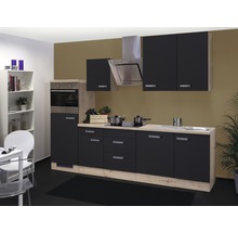 Cuisine complète Flex Well avec appareils Santo 280 cm anthracite mat démontée variante réversible 00011580
