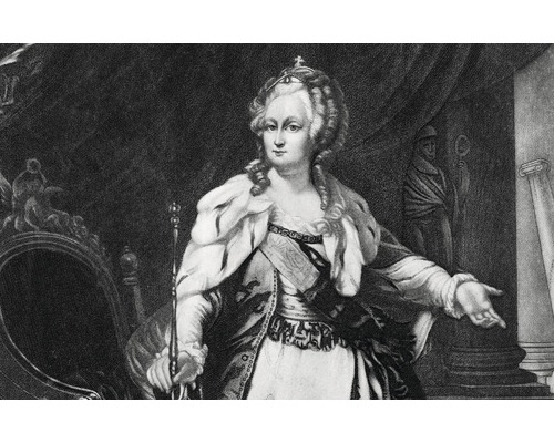 Portrait historique d''une femme couronnée en tenue royale