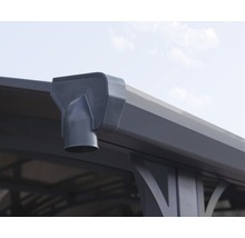 Carport simple Palram – Canopia Arcadia 5000 avec gouttière 359 x 507 cm anthracite