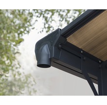 Carport simple Palram – Canopia Arcadia 5000 avec gouttière 359 x 507 cm anthracite