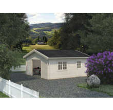 Garage simple Palmako Roger 27,7 m² sans portail 622 x 596 cm naturel