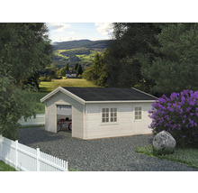 Einzelgarage Palmako Roger 27,7 m² mit Sektionaltor 622 x 596 cm natur