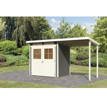 Gartenhaus Karibu Glücksburg 2 mit Schleppdach 415 x 175 cm terragrau
